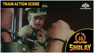 Sholay Train Action Scene | Amitabh, Dharmendra, Sanjeev Kumar | NH Studioz | HD