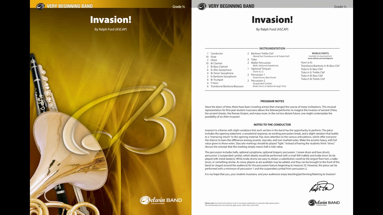 Invasion!, by Ralph Ford – Score & Sound