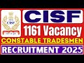 CISF Constable Tradesmen Recruitment 2025 notification check salary syllabus and vacancy details