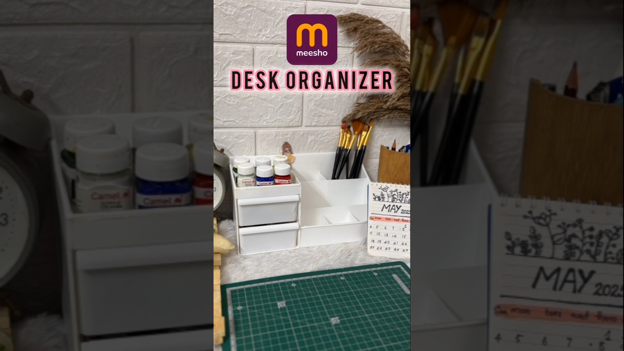 Aesthetic meesho finds😍 Unboxing desk organizer📦 