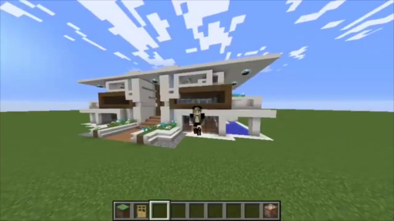2021 Minecraft Amazing Modern House in Only One Command House - YouTube