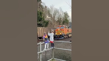 2 Trains MEET Right In Front Of The Boys! BNSF + CSX! #trainvideo #train #railfans #railroad #bnsf