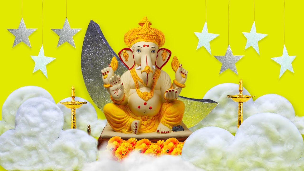 Easy Ganpati Decoration Ideas For Home Cloud Mandap Eco Friendly