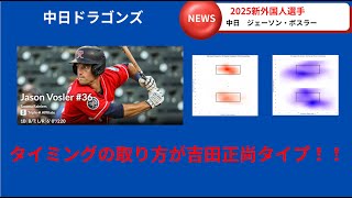 プロ野球新外国人選手　データ分析　[中日ドラゴンズ]　ジェイソン・ボスラー（Jason Vosler）