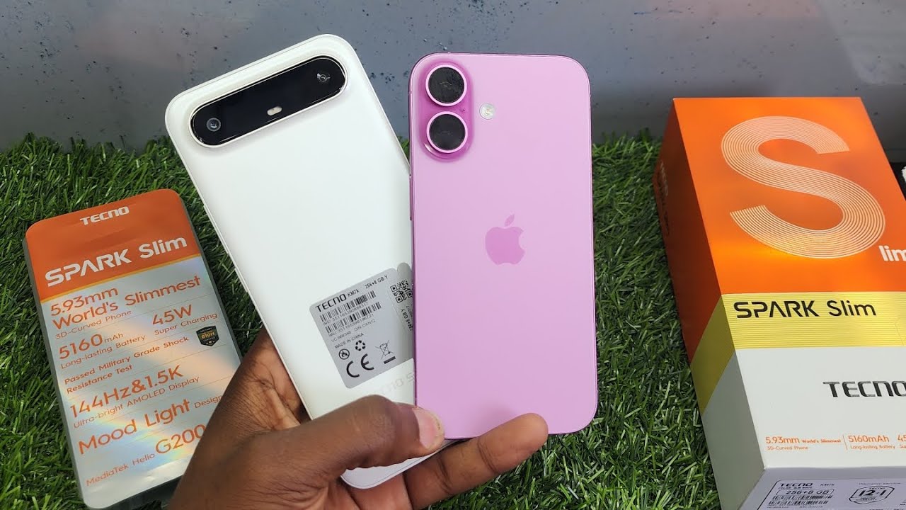 Тест скорости Tecno Spark Slim против iPhone 16
