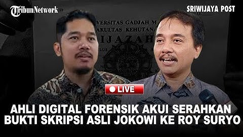 🔴Ahli Digital Forensik Akui Pernah Serahkan Bukti Skripsi Asli Jokowi ke Roy Suryo