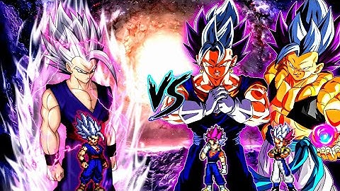 Gohan Beast V2 OP VS Gogeta UEI V3 OP & Vegito UEI V3 OP in Jump Force Mugen