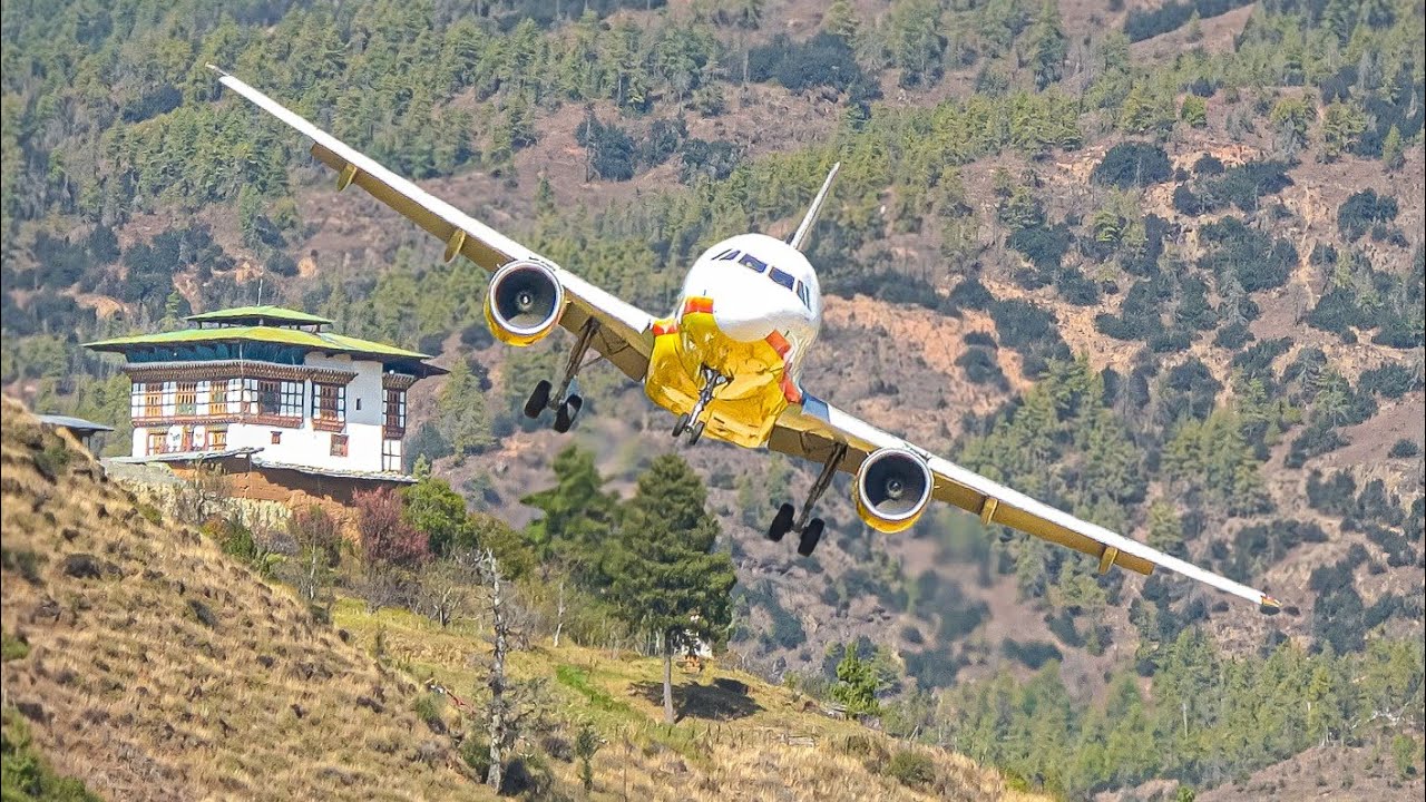 (4K) Insane Plane Spotting at The MOST DANGEROUS Airport in the World - Paro, Bhutan