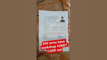 509 Army base workshop ADMIT CARD OUT #army #armylife #armystat