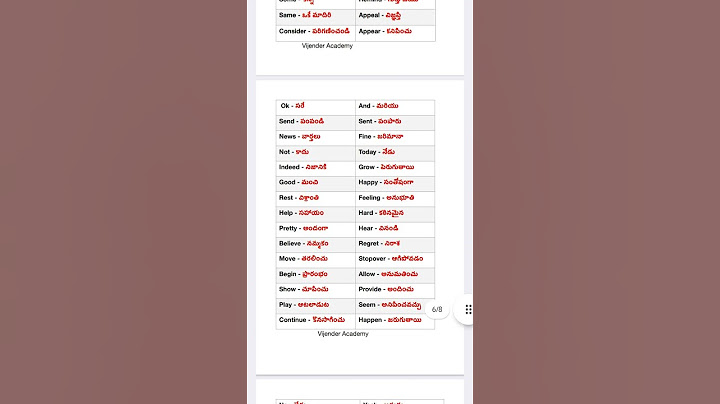 telugu to english words | day 64