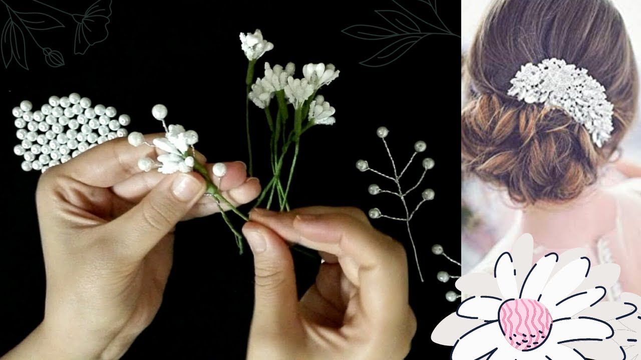 Simple DIY Bridal Hair Vine Combs with Beads & Flowers Trending Bride Accessories YouTube