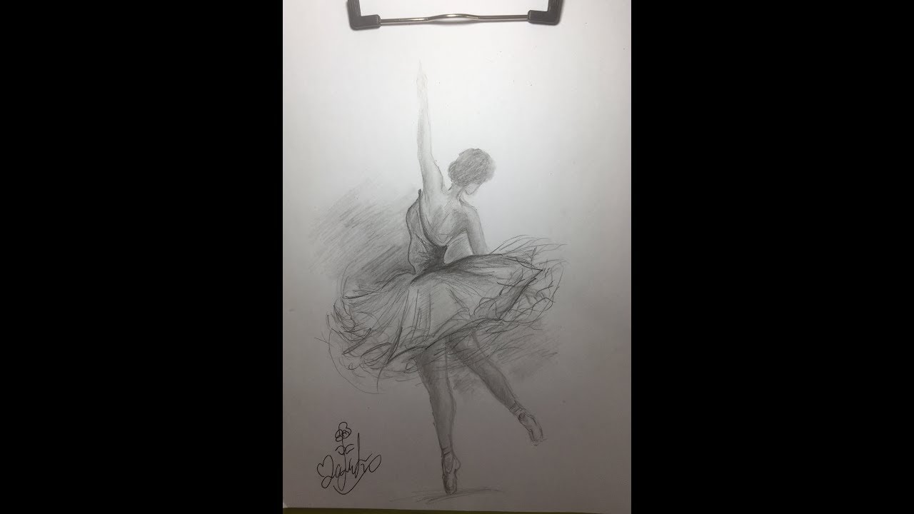 رسم راقصة باليه بالرصاص - Drawing Ballet Dancer