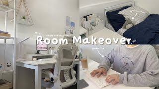 vlog | small room makeover 2023 ☁️ white and cozy setup - pinterest inspired