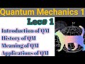 01 lec || Introduction to quantum mechanics || Meaning, History & applications of quantum mechanics