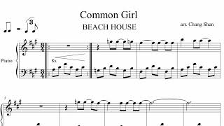 Common Girl I BEACH HOUSE piano cover I sheet music