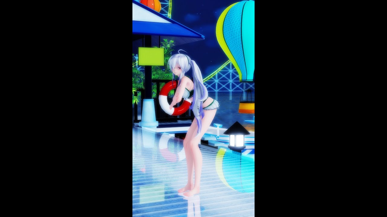 MMD】Good night Kiss（弱音HAKU）竖屏Portrait - YouTube