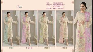 S 524 Abcd Shree Fabs Stani Salwar Suits Georgette Embroidery Work Manufacturer Wholesaler