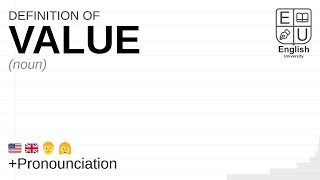 VALUE meaning, definition & pronunciation | What is VALUE? | How to say VALUE
