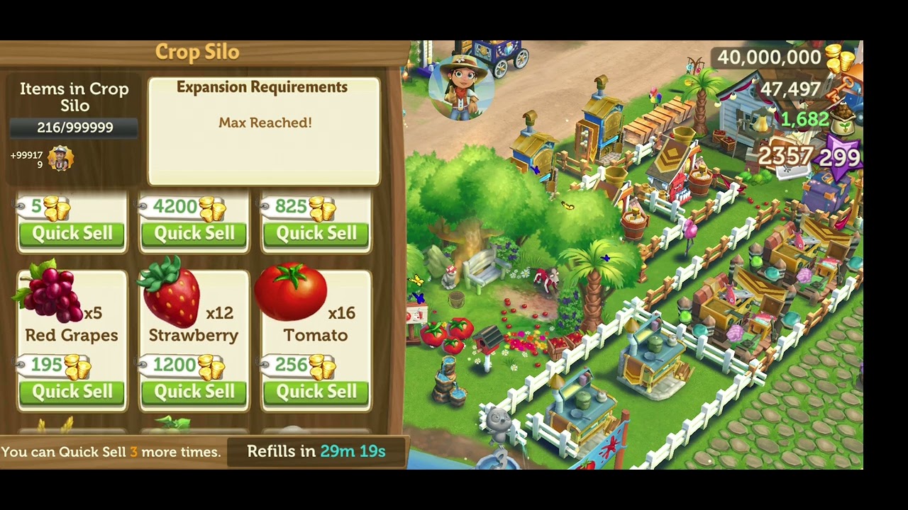 how to sell quickly more from ur Crop silo FarmVille 2 YouTube
