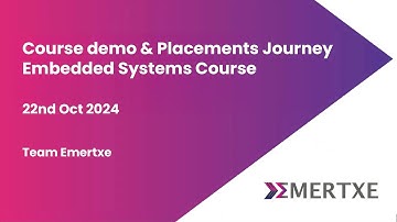 Course Demo & Placement Journey - Embedded Systems | 22nd Oct 2024