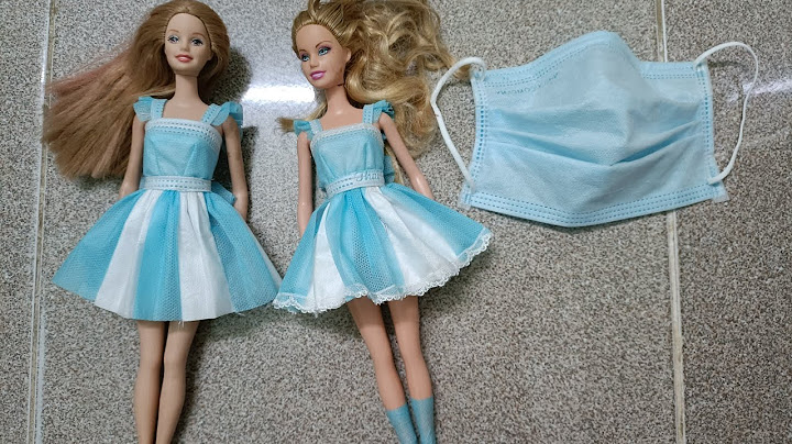 Make a doll dress with a mask/Làm váy búp bê từ khẩu trang #vaybupbe