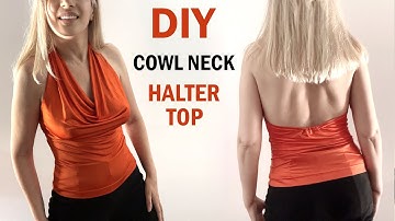 Halter Top with Cowl Neck DIY | Sewing Tutorial and Pattern for BEGINNERS | Version #1
