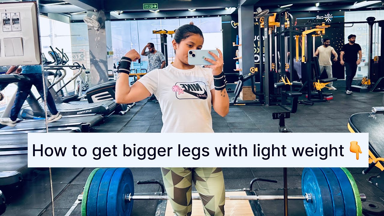 How to get bigger legs with light weight|| Beautiful girl gym workout ...