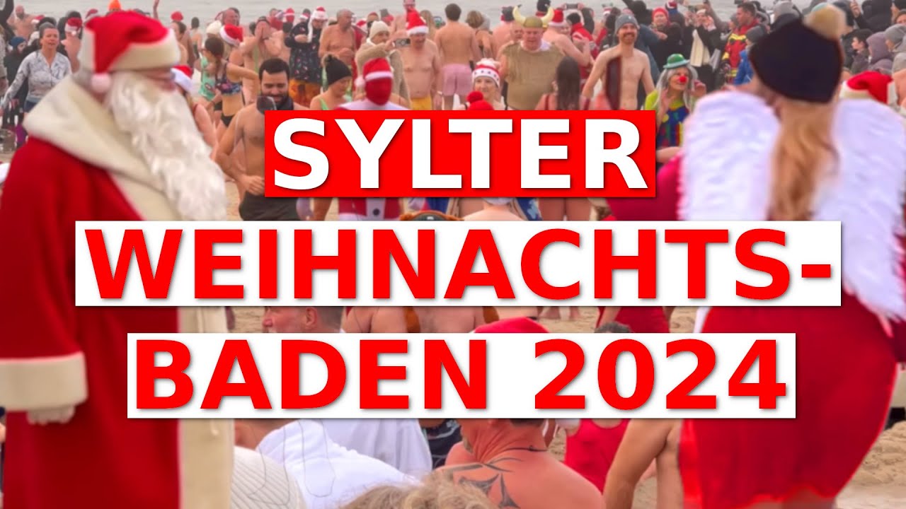 Sylt Weihnachtsbaden 😳❤️🌊 150 Mutige springen an Weihnachten in die eisige Nordsee