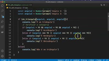 #25 - Javascript - Verificar se 3 ângulos formam triângulo e sua categoria 2/2