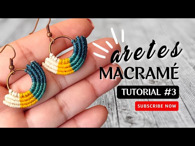 Kit con tutorial y materiales para pendientes de macramé de cuero