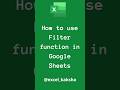 Become Master of Filter Functions in Google Sheets #youtubeshorts #excel #shorts