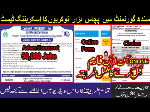 Sindh Government BPS-05 to BPS-15 (50,000 Jobs In Different Departments | HOW TO APPLY ONLINE | Form
