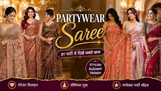 Viral Party Wear Saree Haul 😍 | Budget Wedding Wear Saree Collection 2026 | Saree Haul screenshot 3