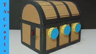 DIY-How to make a Contemporary Treasure Chest with Number Password -Cardboard