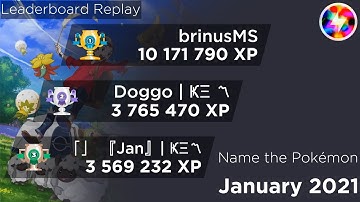 QuizUp - Leaderboard Replay of January 2021 in Name the Pokémon