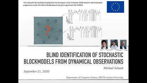 Blind identification of stochastic block models from dynamical observations