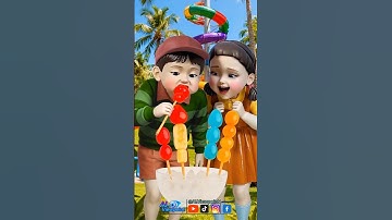 Squid Game AI Colorful Fruit Skewers ASMR #squidgame #squidgame2 #ai #asmr