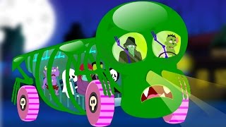 Wheels On The Bus Go Round And Round Halloween Nursery Rhymes For Kids