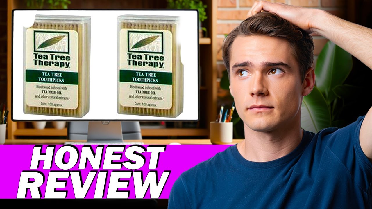 Зубочистки Tea Tree Therapy с ментолом и ароматом чайного дерева, 100 шт., 2 упаковки. Честный об...