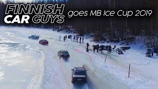 Finnish ice track racing with old Mercedes