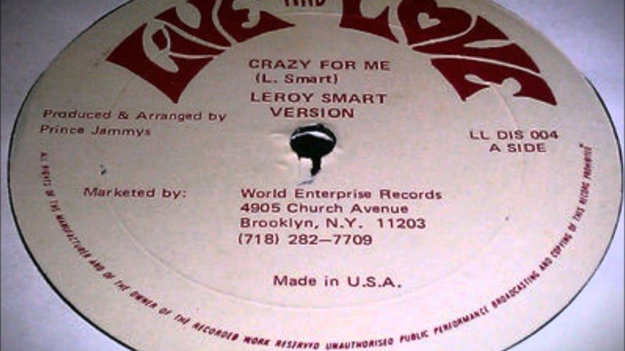 Leroy Smart - Crazy For Me aka Crazy Over Me - YouTube