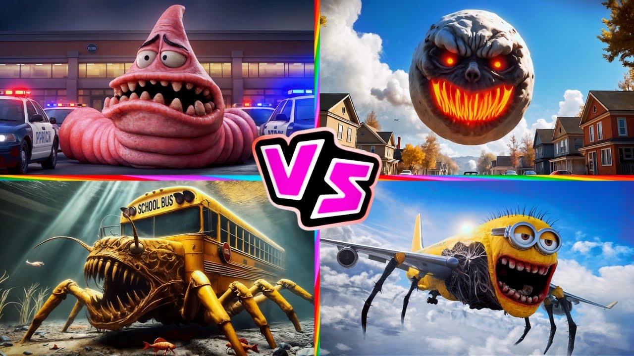 PATRICK.EXE 🆚 Lunar Moon 🆚 SCHOOL BUS 🆚 Minion INFECTED SKY 🎶 Tiles Hop EDM Rush