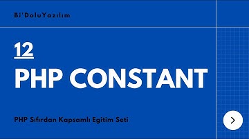 PHP Dersleri -12- PHP Constant