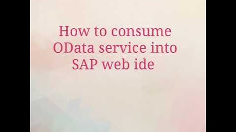 SAP web ide project creation using Sample OData service