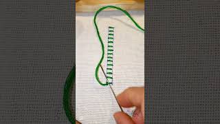 Raised Chain Stitch for beginner 🪡🧵 #embroidery #needlework #handembroidery #diyembroidery