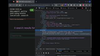 13.4 Lab: DOM XSS in innerHTML sink using source location.search | 2023