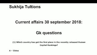 GK & CURRENT AFFAIRS 30-SEPTEMBER-2018.FOR BANK,SSC, OTHER GOVT EXAMS.