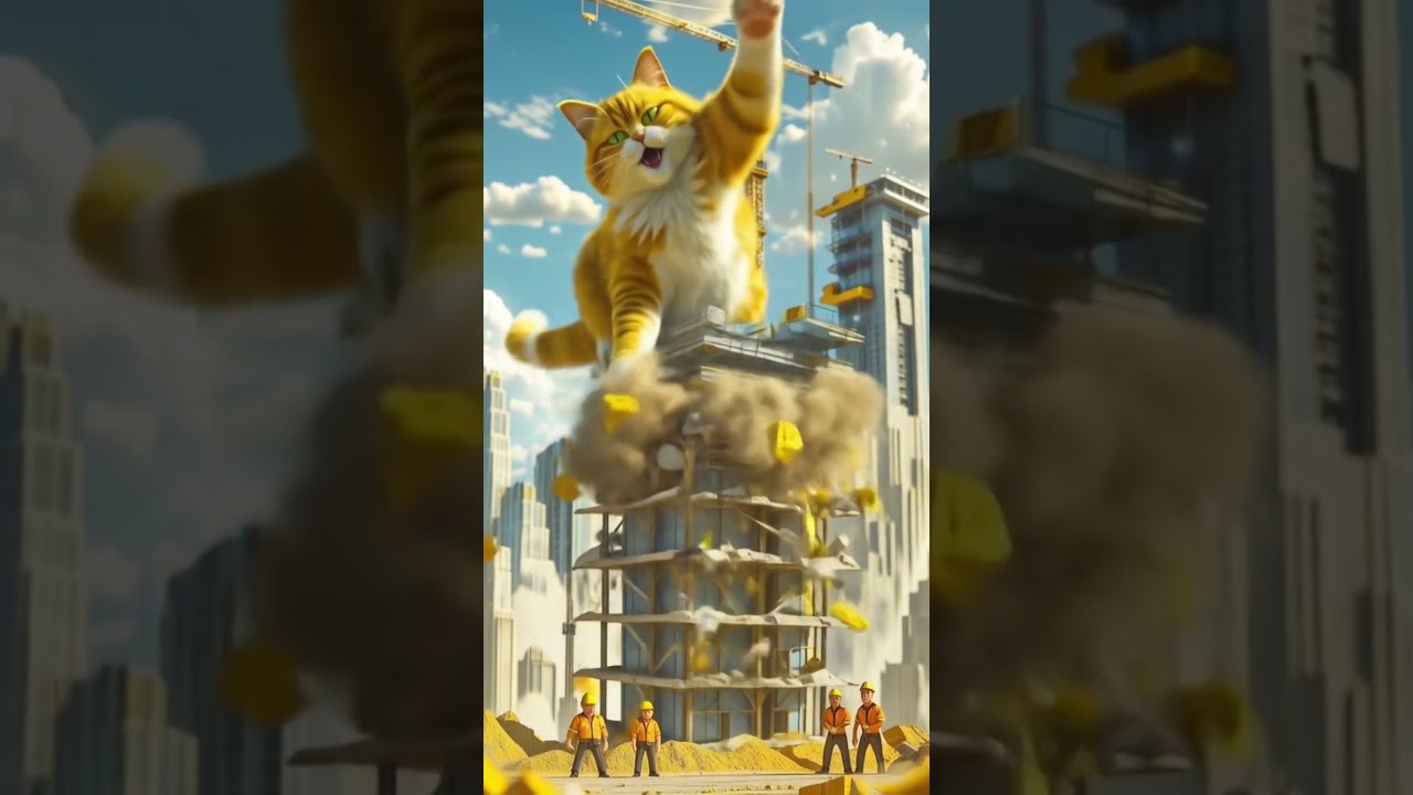 Tiny Workers Vs Giant Cat Shorts Aivideo