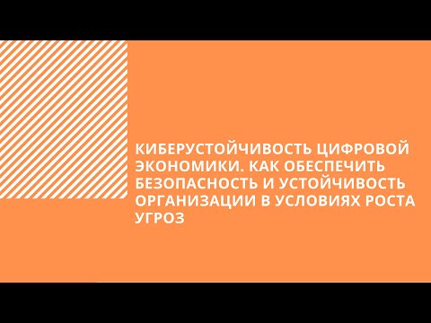 Киберустойчивость цифровой экономики. Как обеспечить безопасность и устойчивость организации в