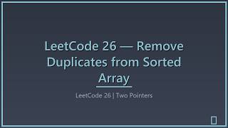 Remove Duplicates from Sorted Array 🚀 | LeetCode 26 Easy (Hindi) #leetcode #dsa #placement #like